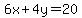 6x%2B4y=20