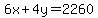 6x%2B4y+=+2260