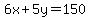 6x%2B5y=150