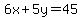 6x%2B5y=45