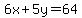 6x%2B5y+=+64