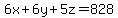 6x%2B6y%2B5z=828