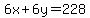 6x%2B6y=228