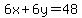 6x%2B6y=48
