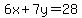 6x%2B7y=28