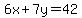 6x%2B7y=42