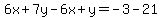 6x%2B7y-6x%2By=-3-21