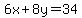 6x%2B8y=34