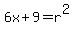 6x%2B9=r%5E2