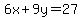 6x%2B9y=27