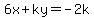 6x%2Bky=-2k