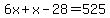 6x%2Bx-28+=+525