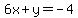 6x%2By=-4