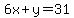 6x%2By=31