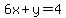 6x%2By=4