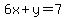 6x%2By=7