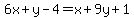 6x%2By-4=x%2B9y%2B1