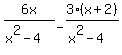 6x%2F%28x%5E2-4%29-3%28x%2B2%29%2F%28x%5E2-4%29