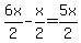 6x%2F2-x%2F2=5x%2F2