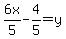 6x%2F5-4%2F5=y