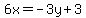 6x=-3y%2B3
