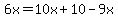 6x=10x%2B10-9x