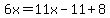 6x=11x-11%2B8