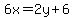 6x=2y%2B6
