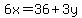 6x=36%2B3y