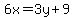 6x=3y%2B9