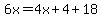 6x=4x%2B4%2B18
