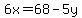 6x=68-5y