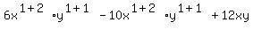 6x%5E%281%2B2%29%2Ay%5E%281%2B1%29-10x%5E%281%2B2%29%2Ay%5E%281%2B1%29%2B12xy