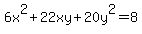 6x%5E2%2B+22xy+%2B+20y%5E2=8