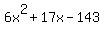6x%5E2%2B17x-143