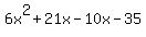 6x%5E2%2B21x-10x-35
