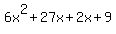 6x%5E2%2B27x%2B2x+%2B9