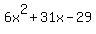 6x%5E2%2B31x-29