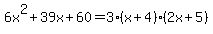 6x%5E2%2B39x%2B60=3%28x%2B4%29%282x%2B5%29