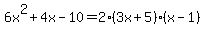 6x%5E2%2B4x-10=2%283x%2B5%29%28x-1%29