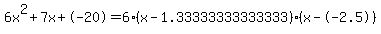 6x%5E2%2B7x%2B-20+=+6%28x-1.33333333333333%29%2A%28x--2.5%29