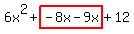 6x%5E2%2Bhighlight%28-8x-9x%29%2B12