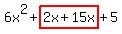 6x%5E2%2Bhighlight%282x%2B15x%29%2B5