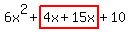 6x%5E2%2Bhighlight%284x%2B15x%29%2B10