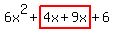 6x%5E2%2Bhighlight%284x%2B9x%29%2B6