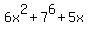 6x%5E2+%2B+7%5E6+%2B+5x