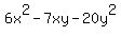 6x%5E2+-+7xy+-+20y%5E2