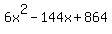 6x%5E2-144x%2B864
