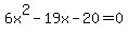 6x%5E2-19x-20=0