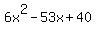 6x%5E2-53x%2B40